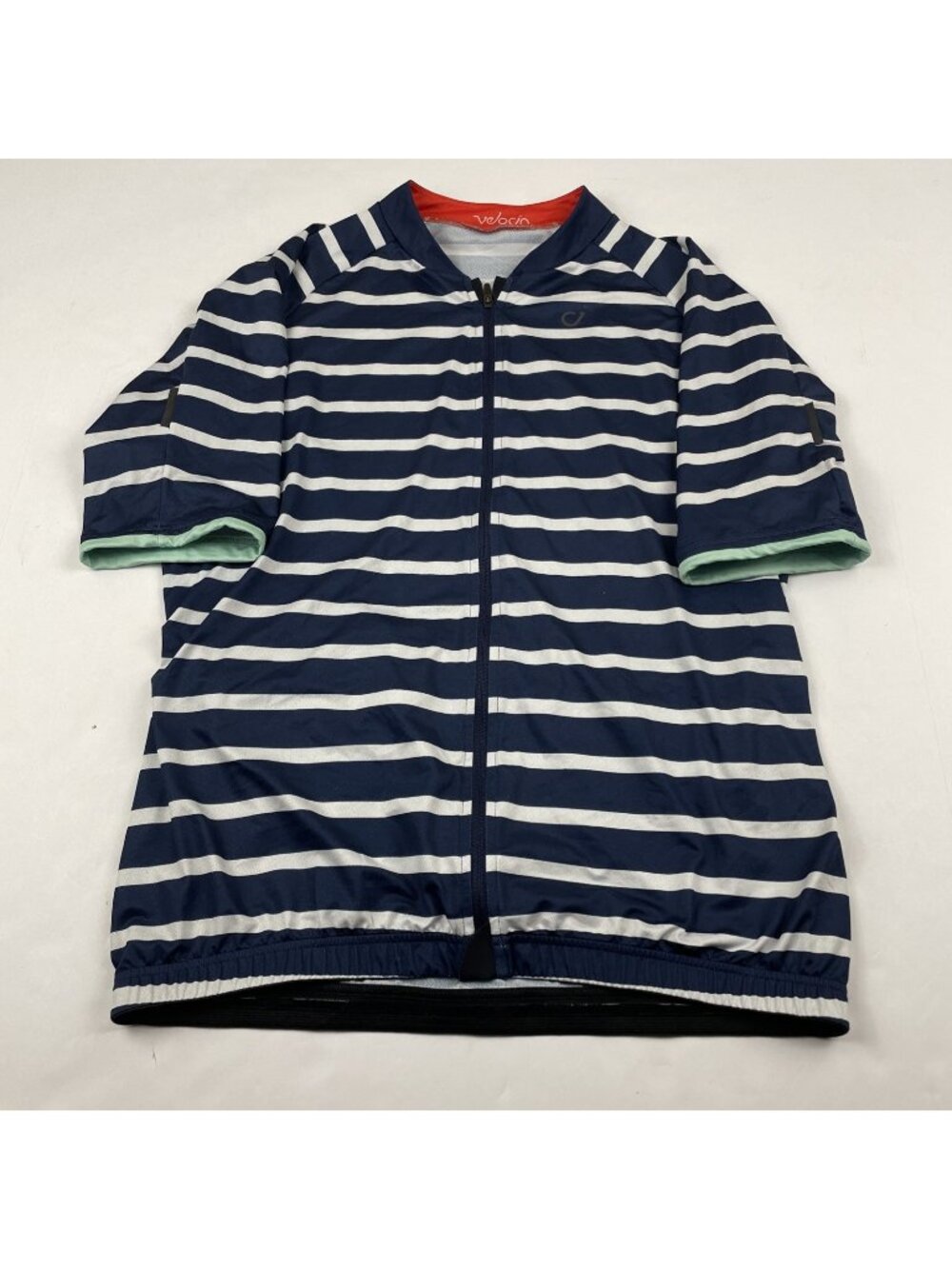 Velocio Breton SE Cycling Jersey Men’s L Striped Full Zip Short Sleeve